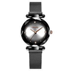 Luxury Diamond Rose Gold Women Watches Fashion Ladies Starry Sky Magnetic Watch Casual Mesh Steel Rhinestone Female Wristwatch