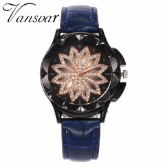 Best Selling Fashion Women Rose Gold Flower Rhinestone Watch Luxury Casual Female Quartz Watch Relogio Feminino Drop Shipping