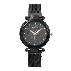 Luxury Diamond Rose Gold Women Watches Fashion Ladies Starry Sky Magnetic Watch Casual Mesh Steel Rhinestone Female Wristwatch