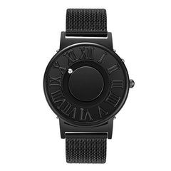 EUTOUR Watch Man  Canvas Leather Strap Mens Watches Magnetic Ball Show Quartz Watches Fashion Male Clock Wristwatches